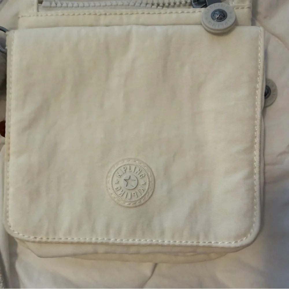 Kipling White  Nylon Crossbody Bag Adjustable Strap - Picture 3 of 8